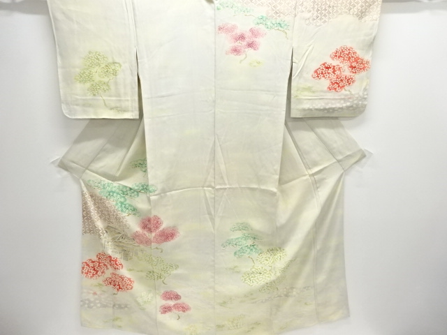 JAPANESE KIMONO / HITOE HOMONGI / SILK / CHAYATSUJI